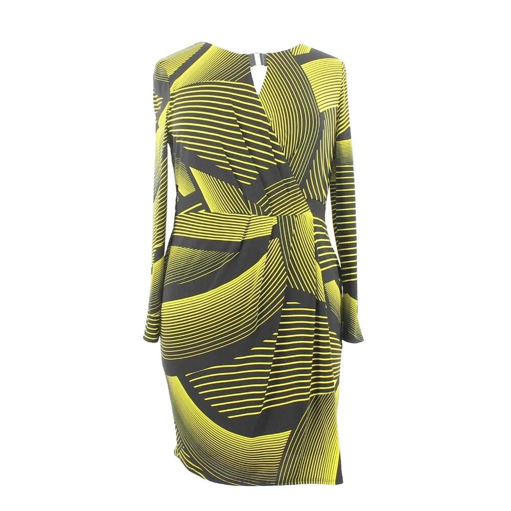 Star Julien Macdonald $64 Sz 18 Black Neon Yellow Poly Blend Dress